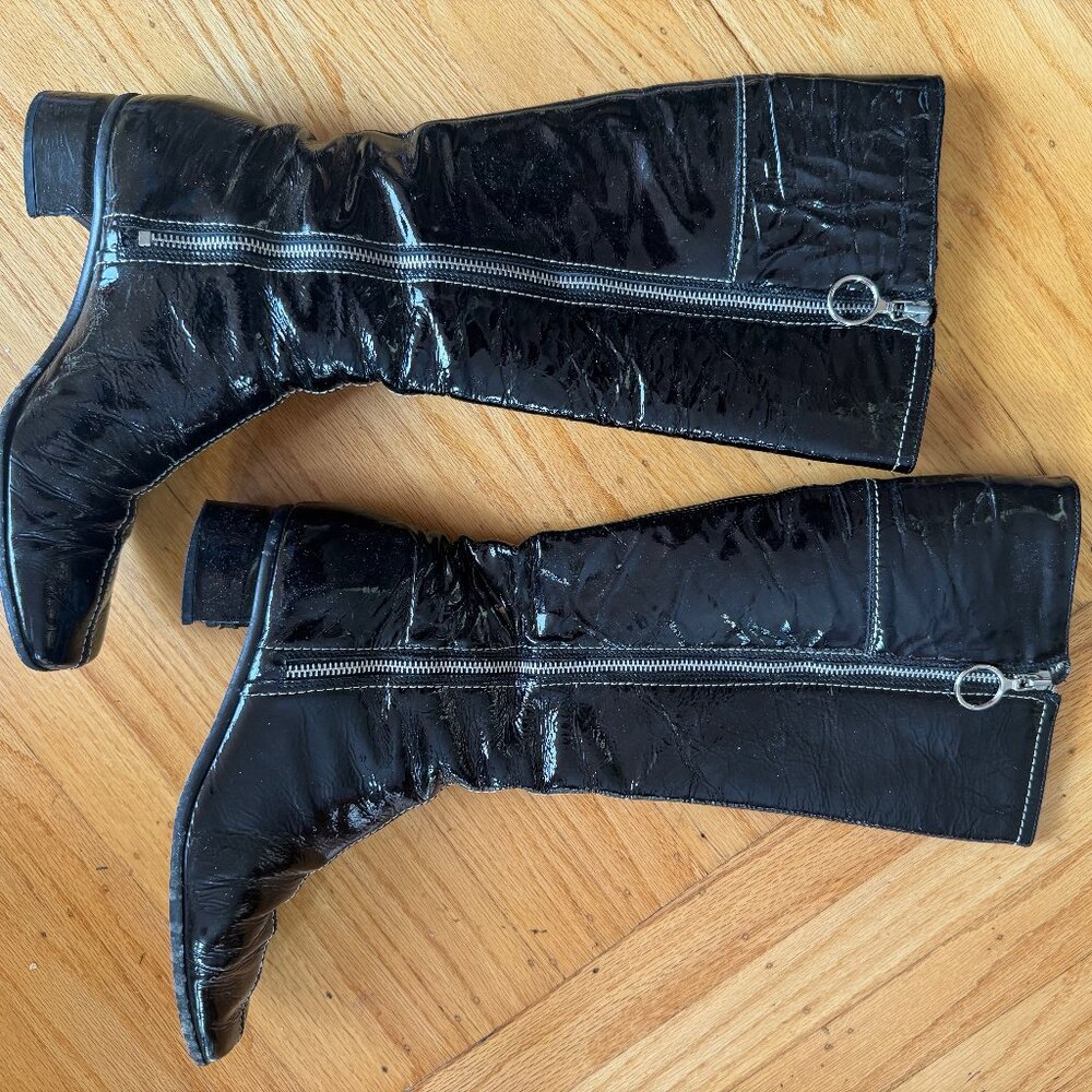 Aquatalia Patent Leather Boots Size 10